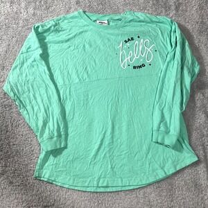 J. America Shirt Womens Small Mint Green Cotton Crew Neck Long Sleeve Ribbed